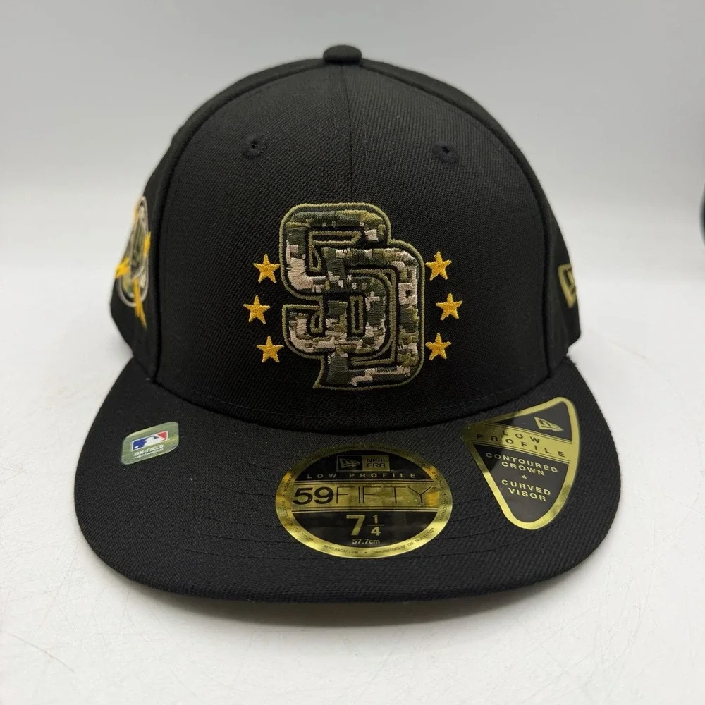 New Era 59Fifty San Diego Padres Hat Cap 7 1/4 Low Profile Armed Forces Day MLB